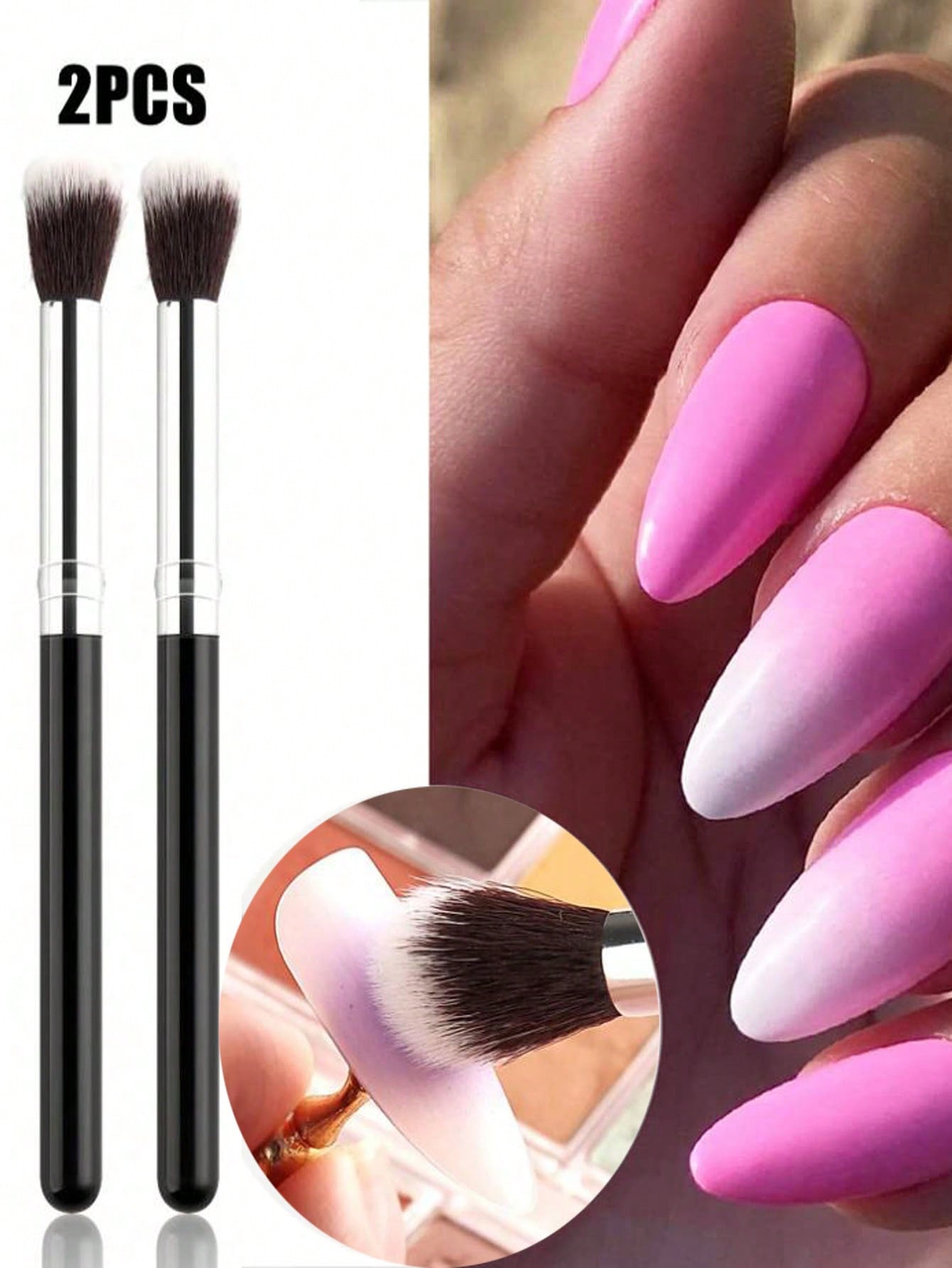 2Pcs Ombre Nail Art Brush Set  - đánh giá và giá Group Head Brush